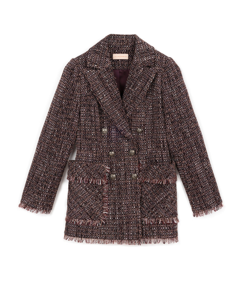 Machka Tweed Tassel Striped Blazer Bordoux