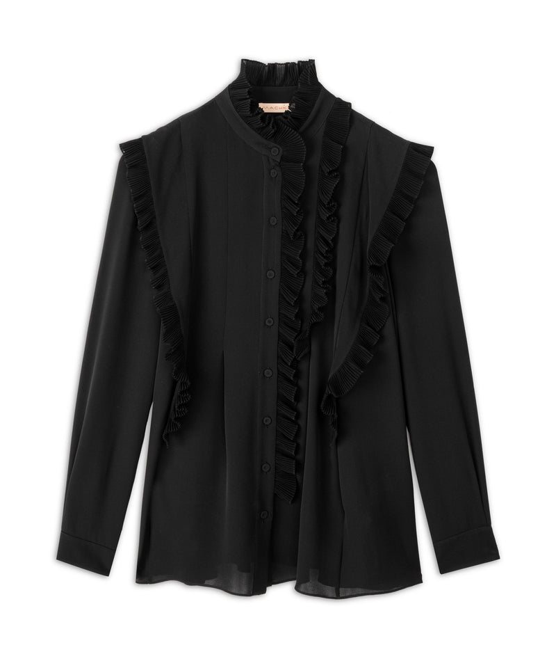 Machka Ruffle-Pleat Detailed Blouse Black