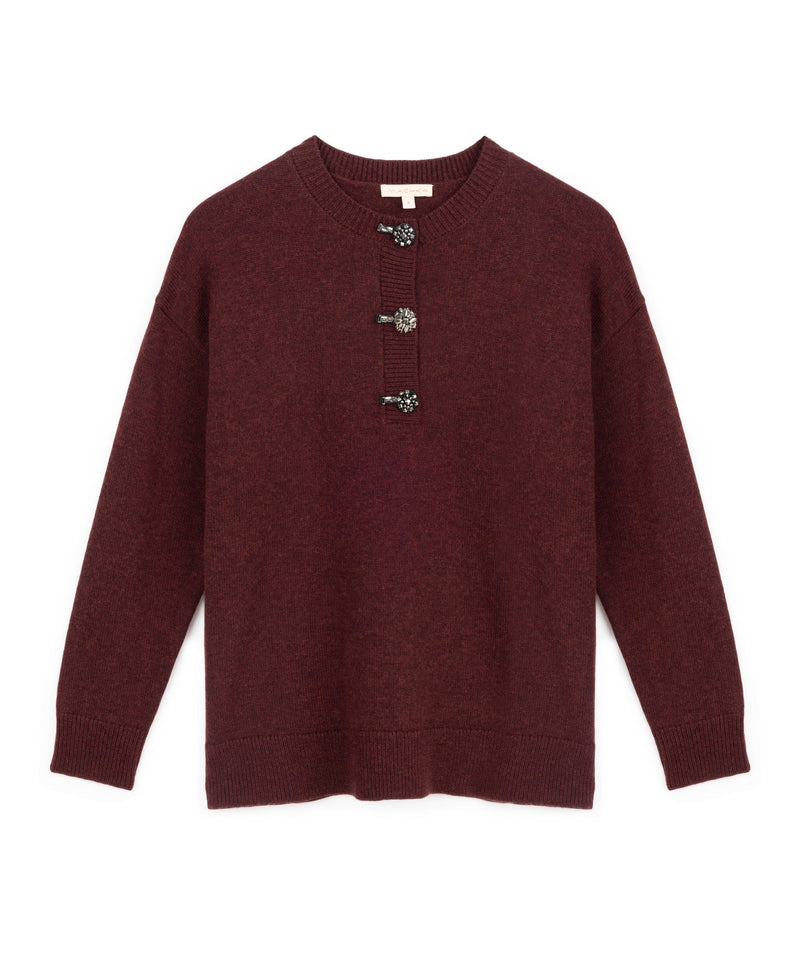 Machka Wool Knitwear With Decorative Buttons Bordoux