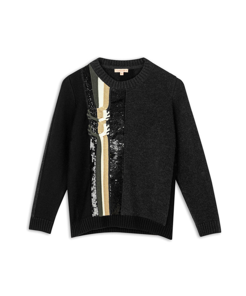 Machka Sequin-Embroidered Wool Knitwear Navy Blue