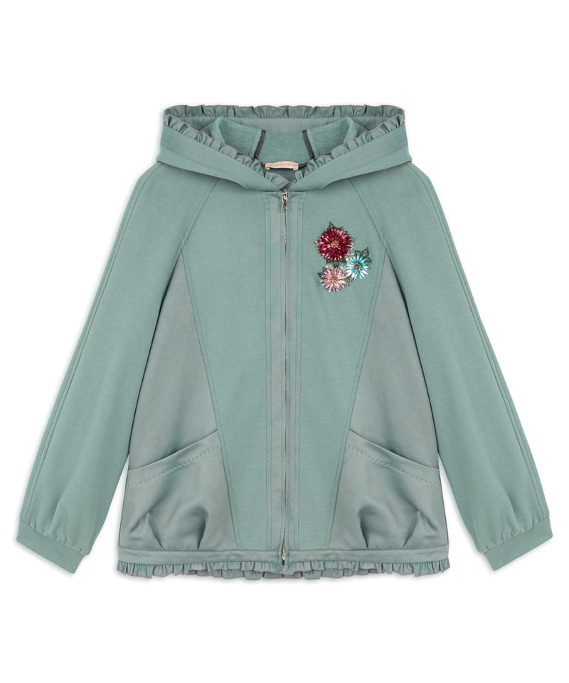 Machka Floral Embroidered Sweatshirt Light Blue