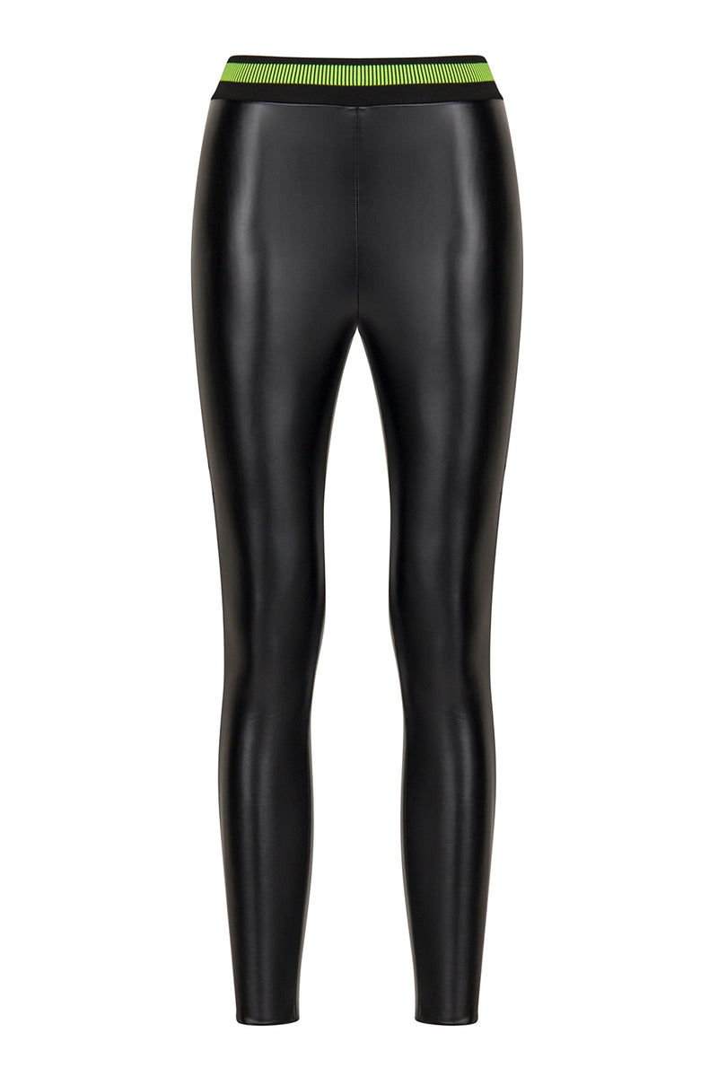 Nocturne Synthetic Leather Skinny Trouser Black