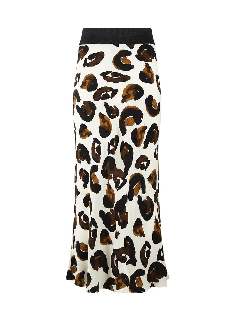 Nocturne Leopard Print Slim fit Skirt Multi Color