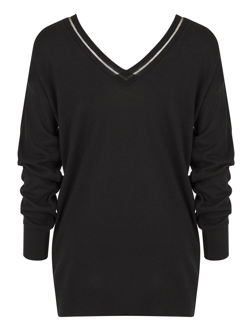 Nocturne Transparent Detail Sweater Black