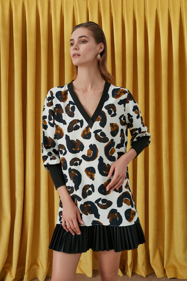 Nocturne Leopard Print Comfortable Fit Blouse Multi Color