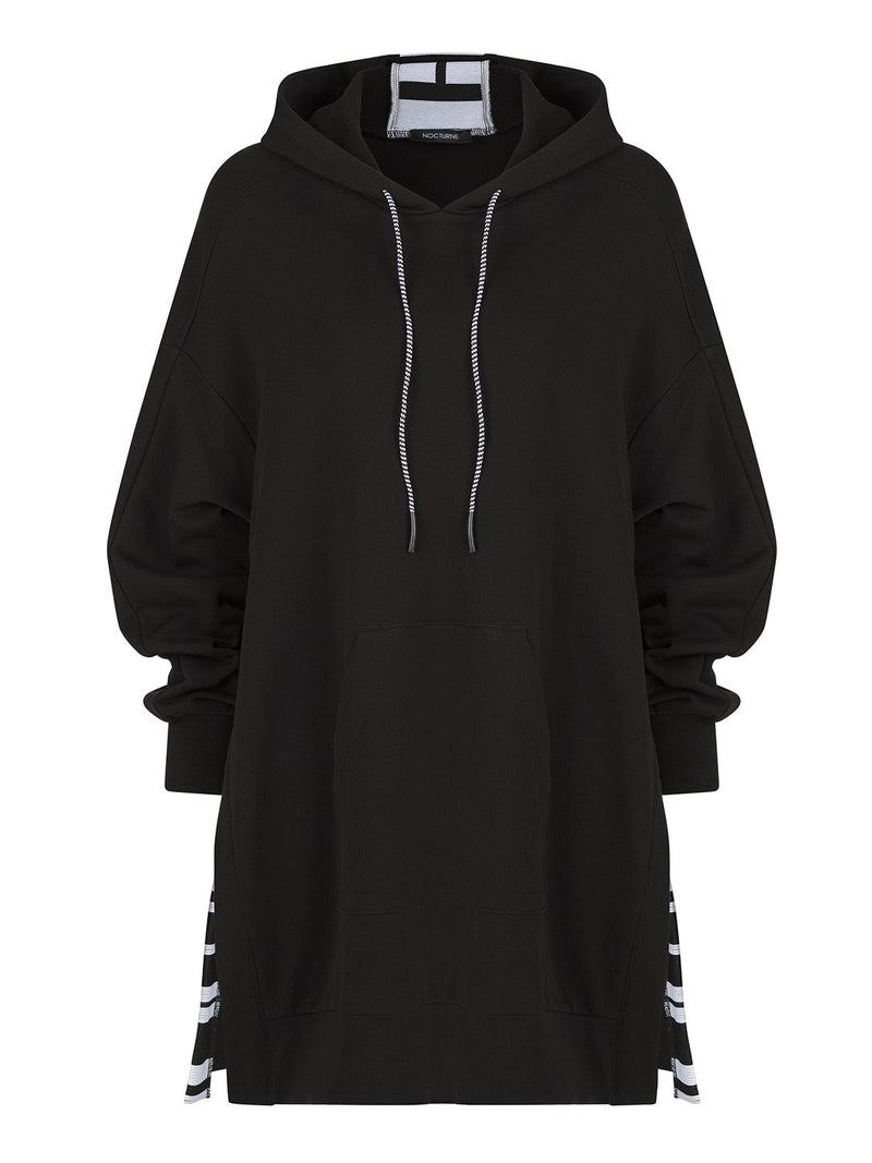 Nocturne Long Sleeve Hooded Sweatshirt Black