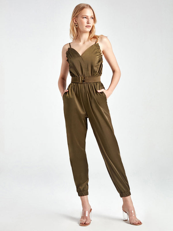 Nocturne Jumpsuit N/Sl Khaki - Wardrobe Fashion