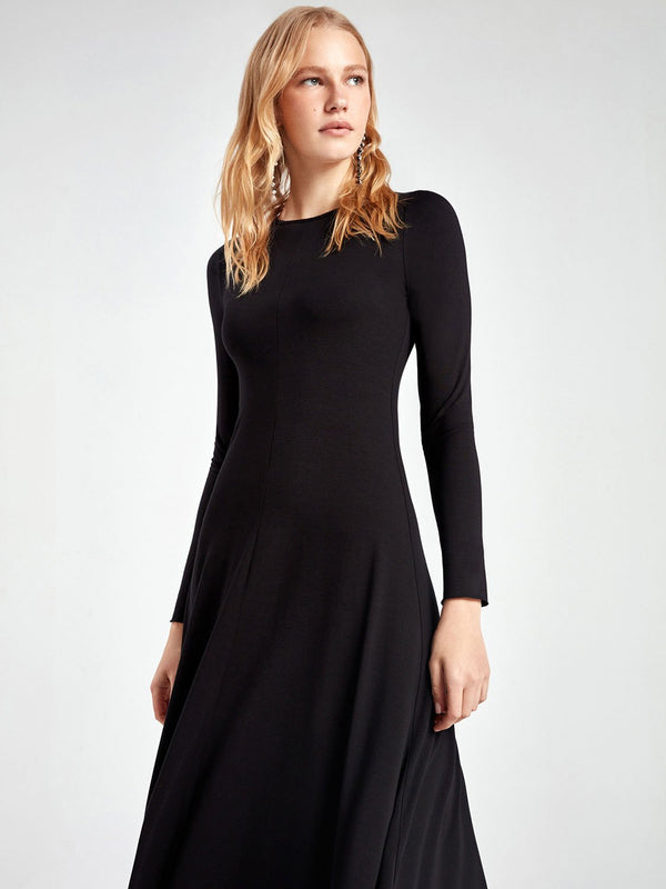 Nocturne Dress Knit L/Sl Black - Wardrobe Fashion