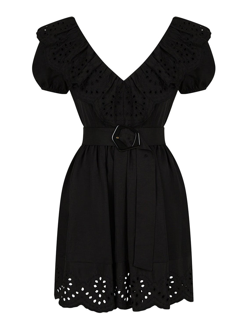 Nocturne Dress Short V-Neck S Black - Wardrobe Fashion