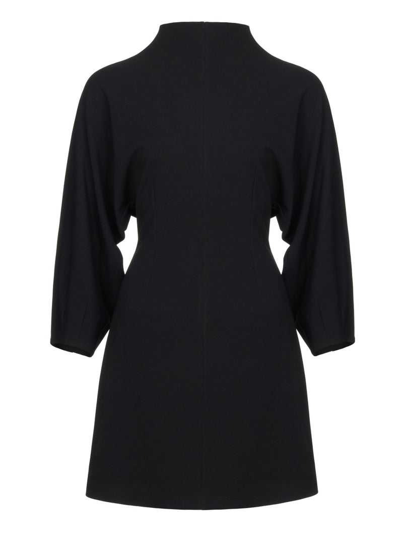 Nocturne Long Sleeve Drawstring Detail Dress Black