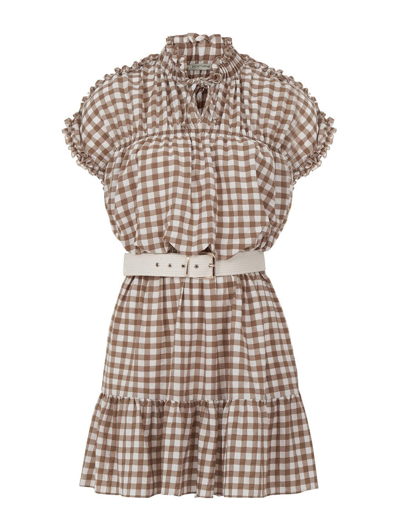 Nocturne Gathered Plaid Dress Varyant