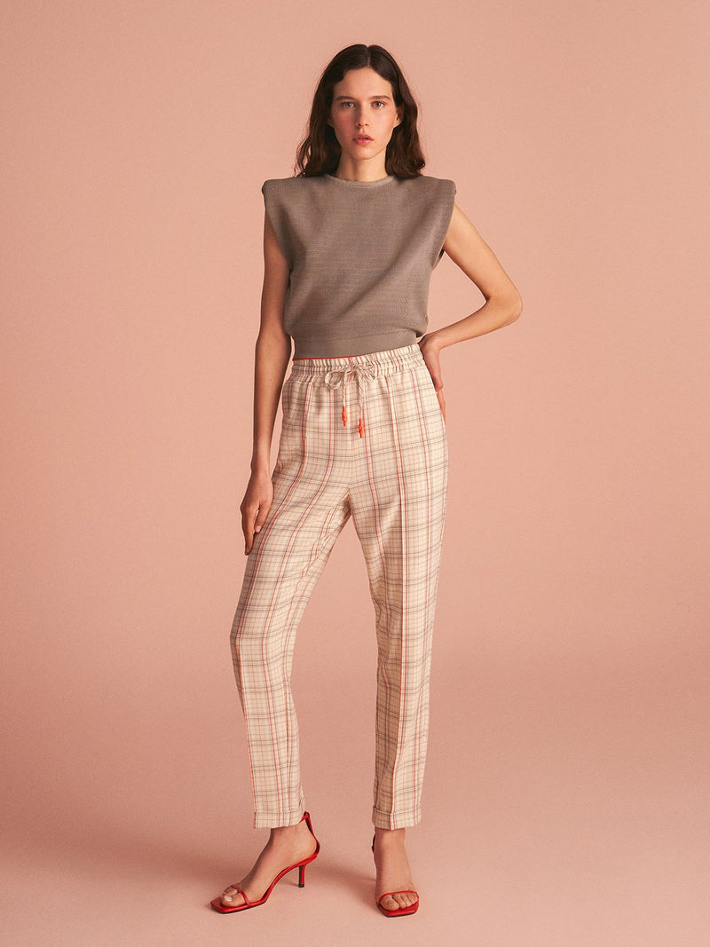 Nocturne 
Lace-Up Plaid Trousers Varyant