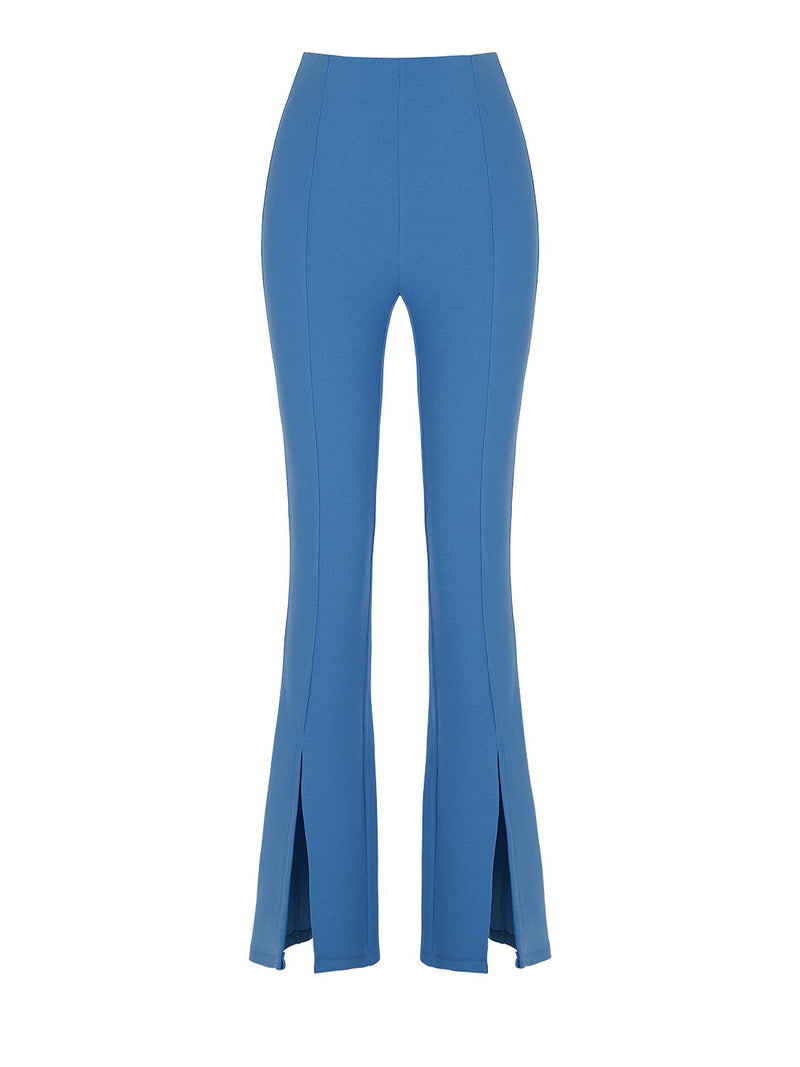 Nocturne Slit Flared Trousers Blue