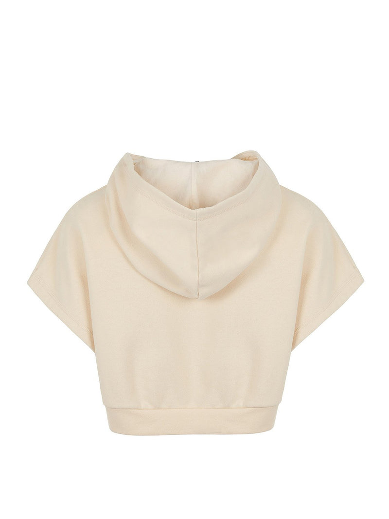 Nocturne Hooded Crop Sweatshirt Yellow