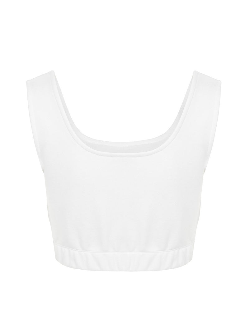 Nocturne Knitted Crop Top With Straps White