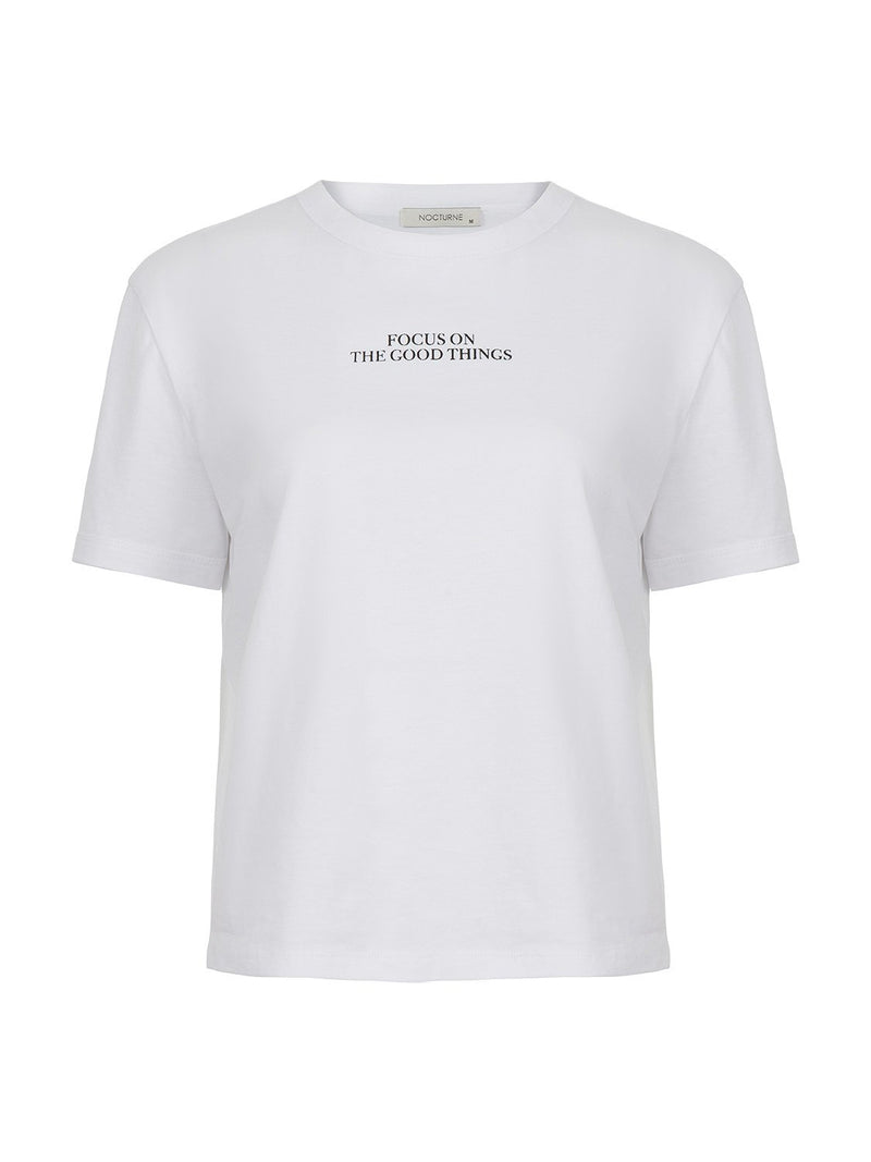 Nocturne Slogan Printed T-Shirt White