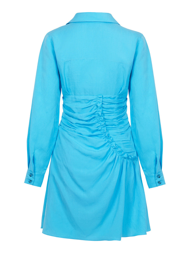 Nocturne Ruched Dress Blue