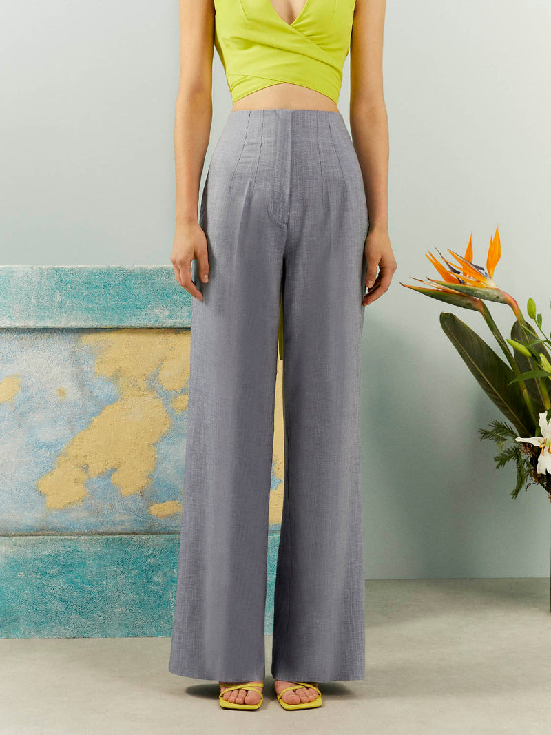 Nocturne High-Waisted Wide Leg Pants Blue