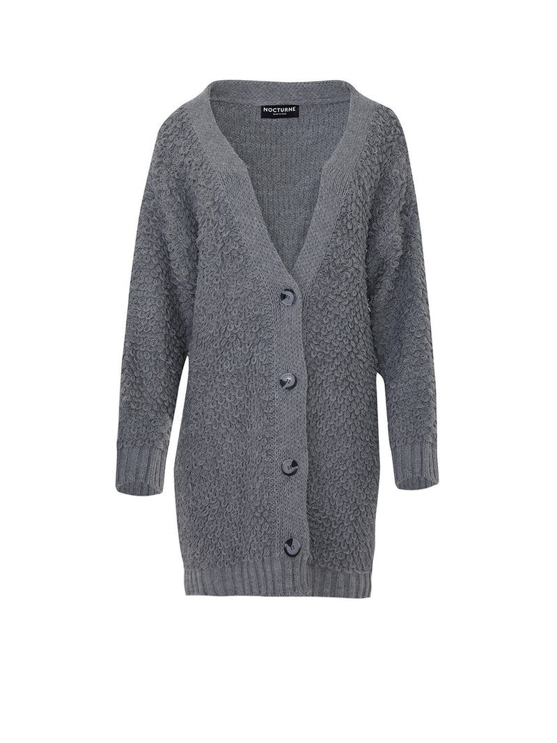 Nocturne Knitted Oversize Cardigan Grey