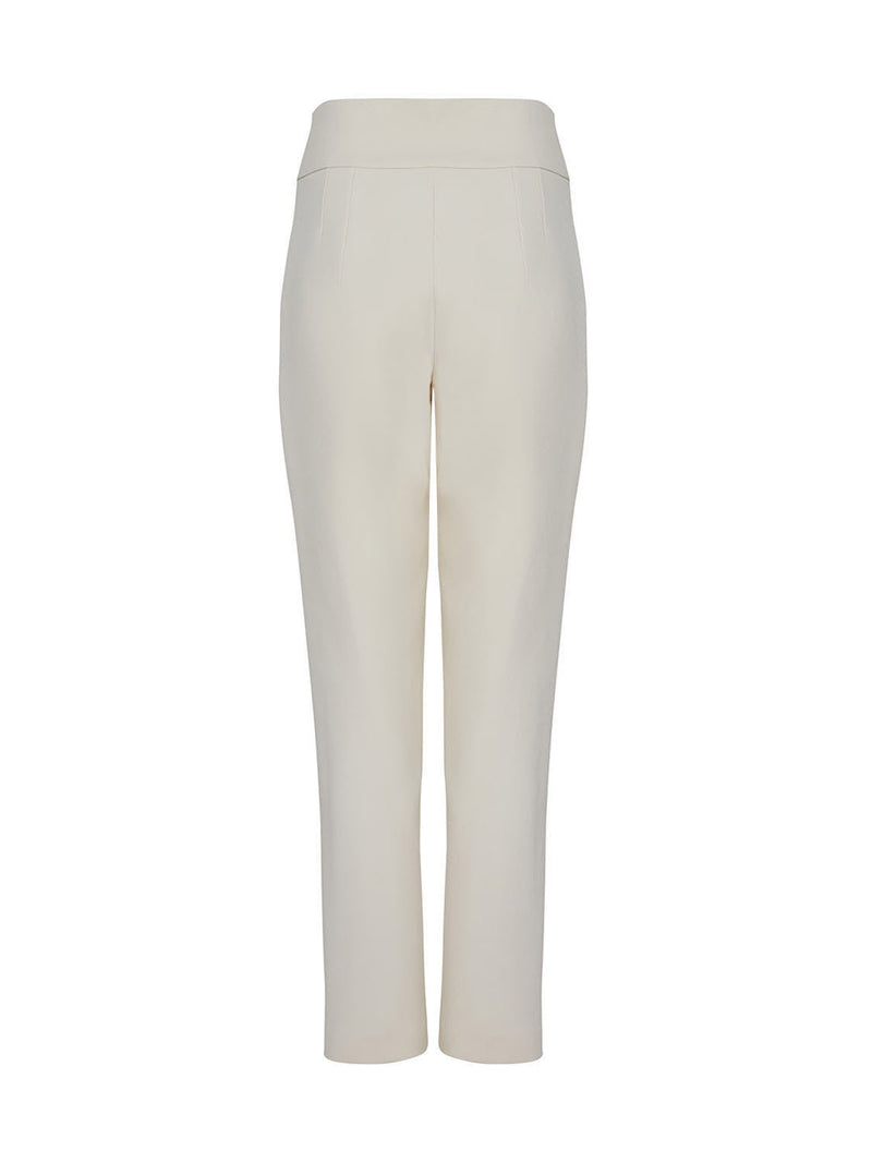 Nocturne High-Waisted Carrot Trousers Ecru