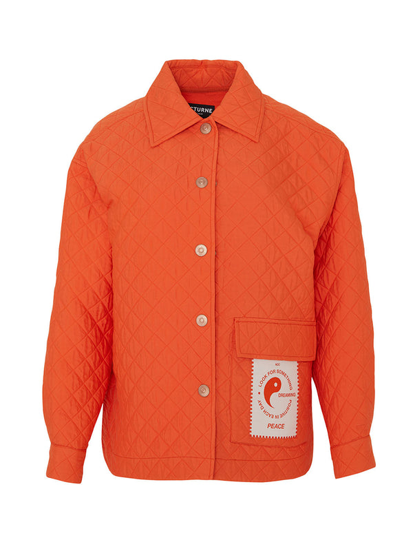 Nocturne Oversize Quilted Jacket Orange