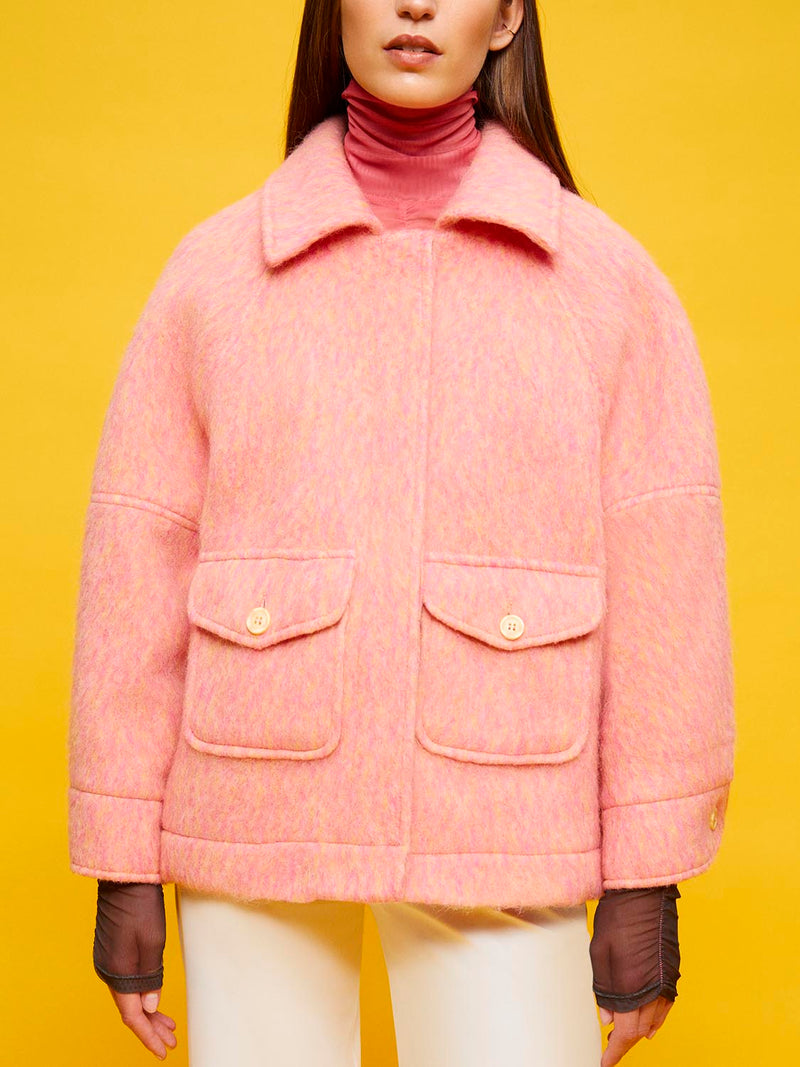 Nocturne Wool Blended Jacket Pink