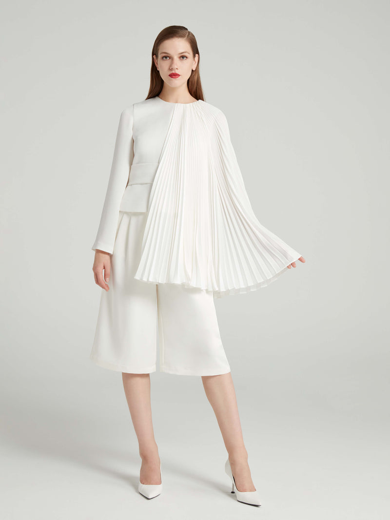 Choice Asymmetrical Sleeve Blouse Off White