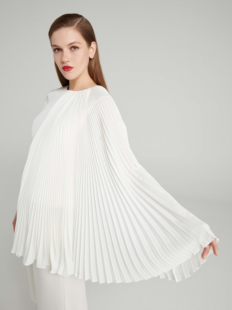 Choice Asymmetrical Sleeve Blouse Off White