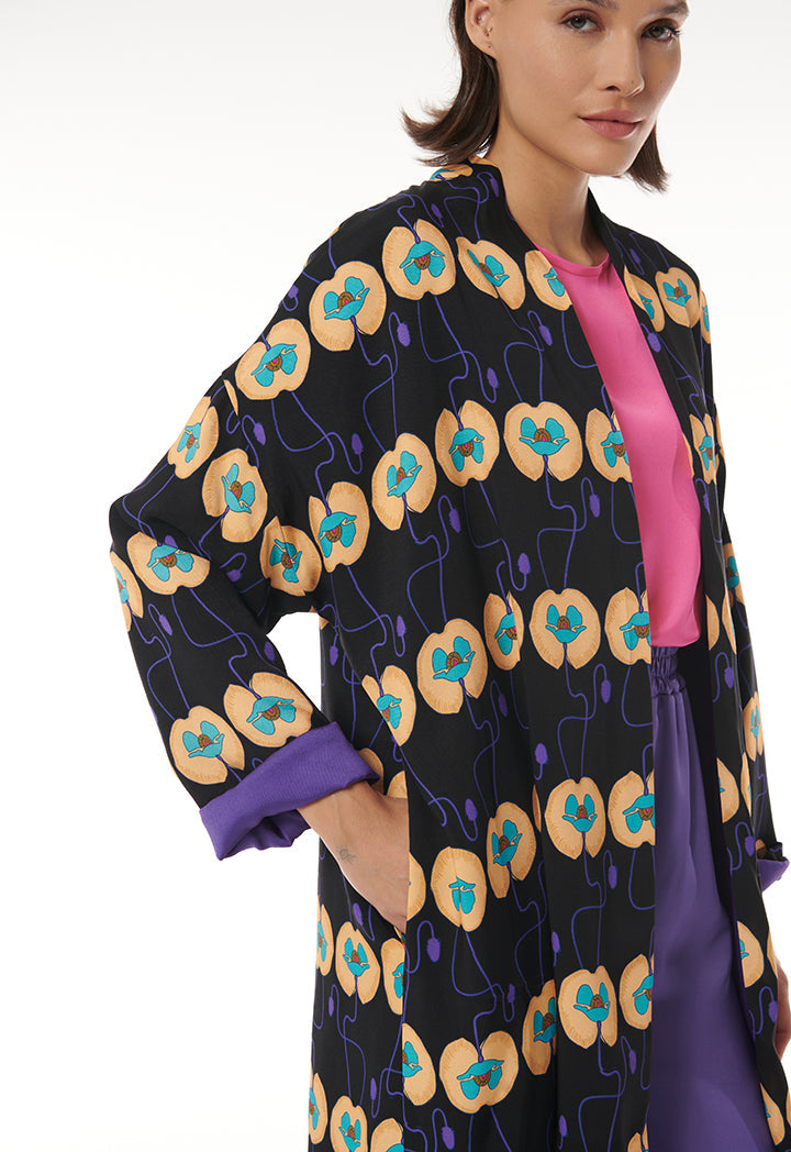 Choice All Over Printed Front Open Abaya Print