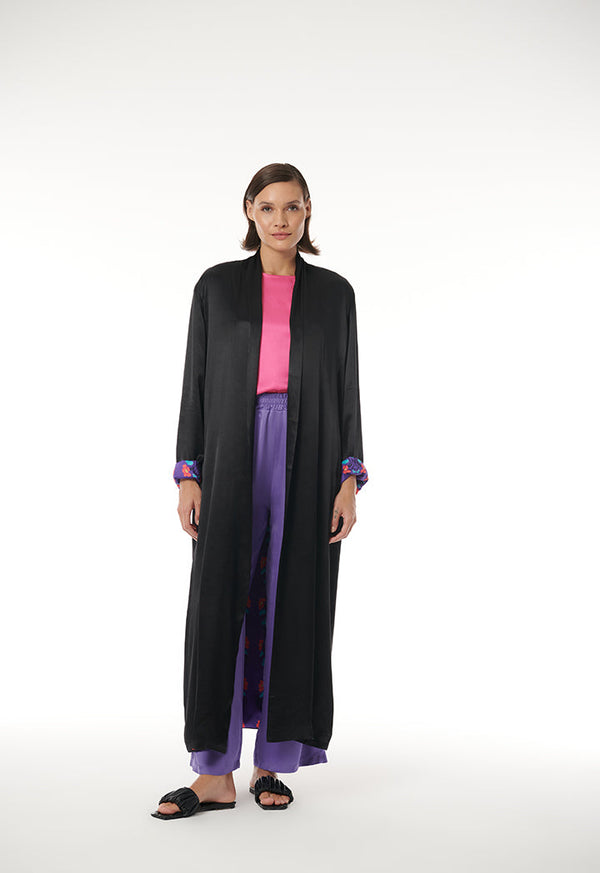 Choice Maxi Abaya With Printed Inner Lining Black