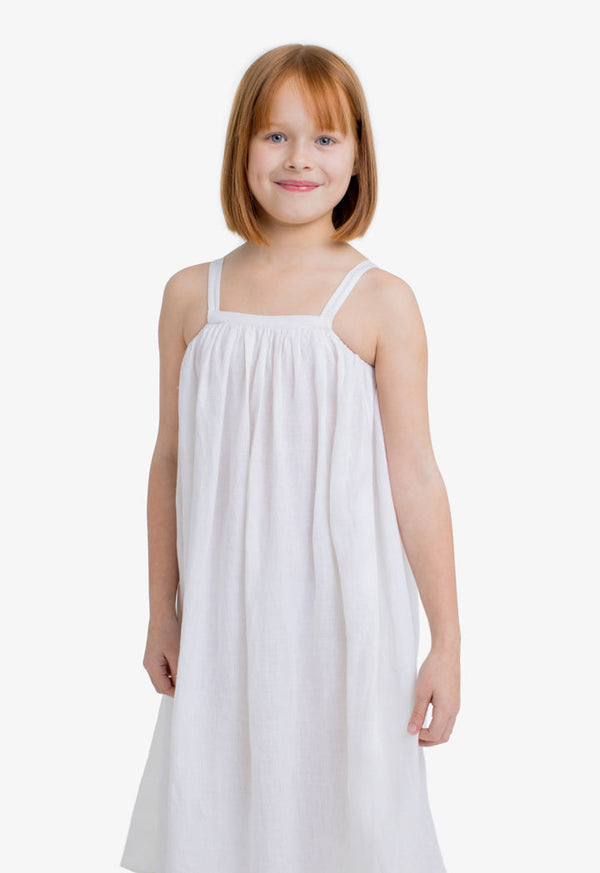 Choice Kids Solid Sleeveless Flared Maxi Dress Off White