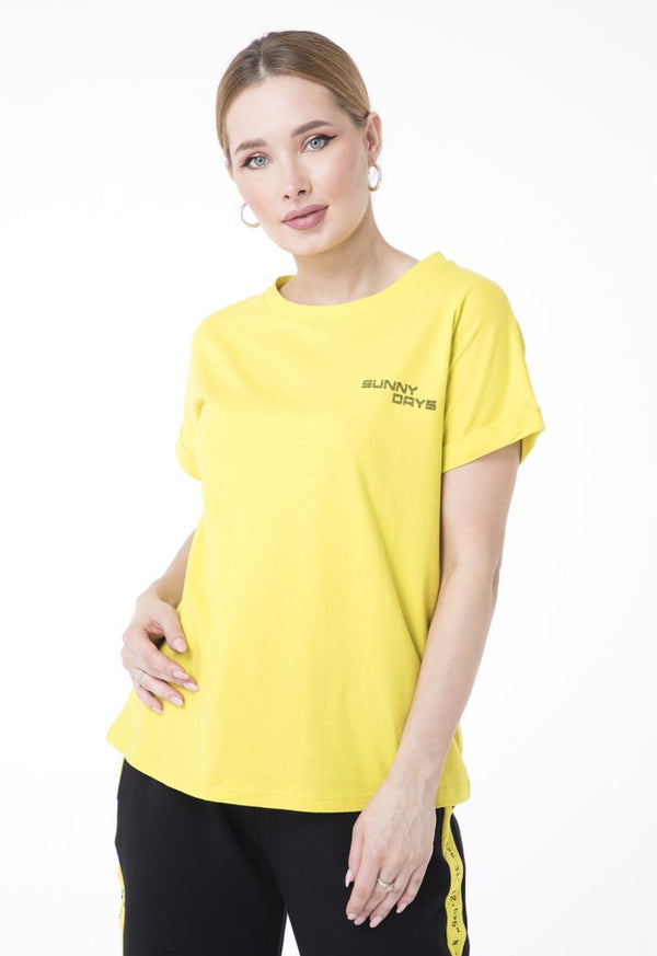 UNQ Sunny Days Print Short Sleeve T-Shirt LIME