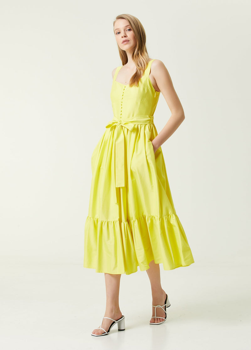 Beymen Club Waist Belted Midi Dress Yellow