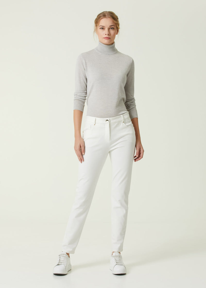 Beymen Collection Normal Waist Slim Leg Trouser White