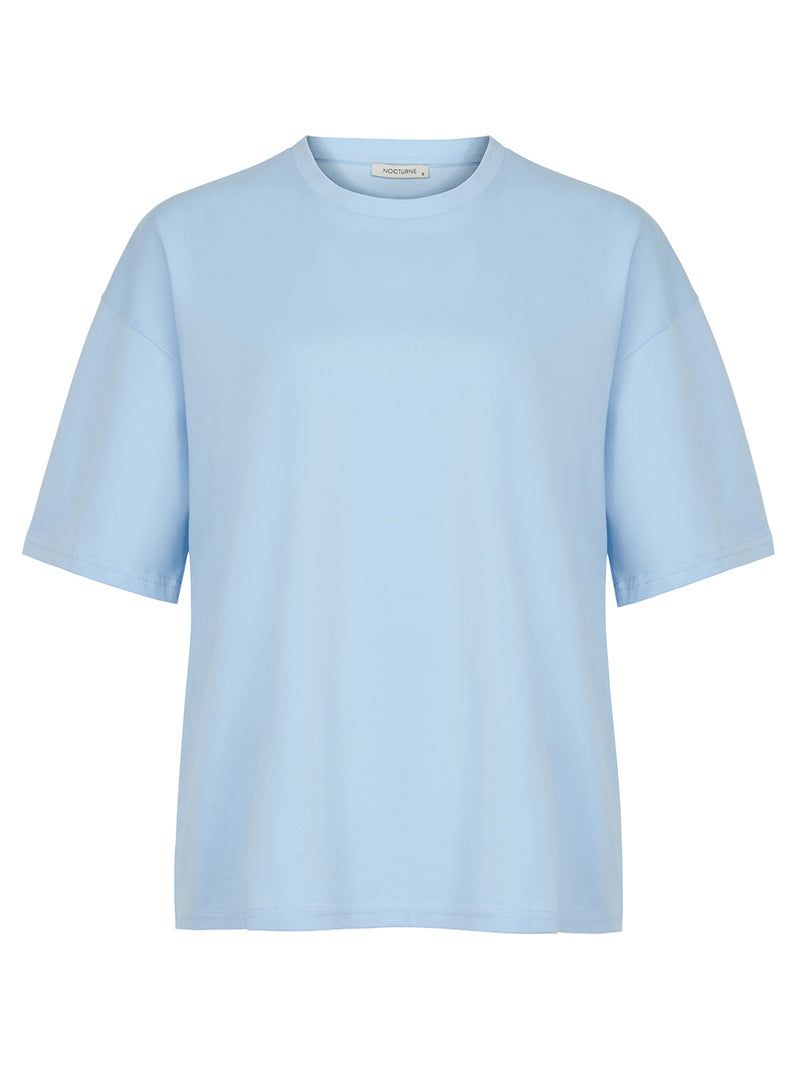 Nocturne Low Shoulder Oversize T-Shirt Blue