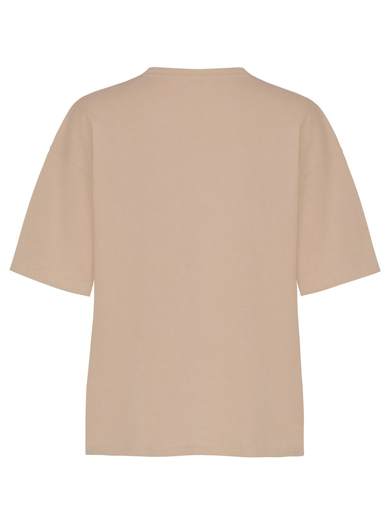 Nocturne Low Shoulder Oversize T-Shirt Beige