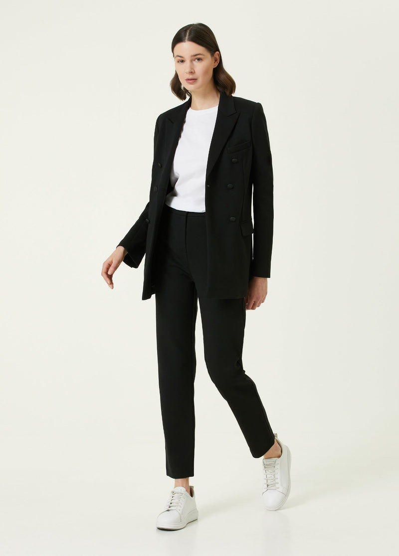 Beymen Collection Double Breasted Knitted Blazer Black