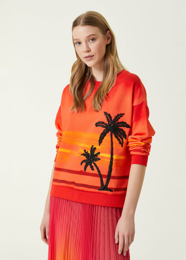 Beymen Club Palm Embroidered Sweatshirt Orange
