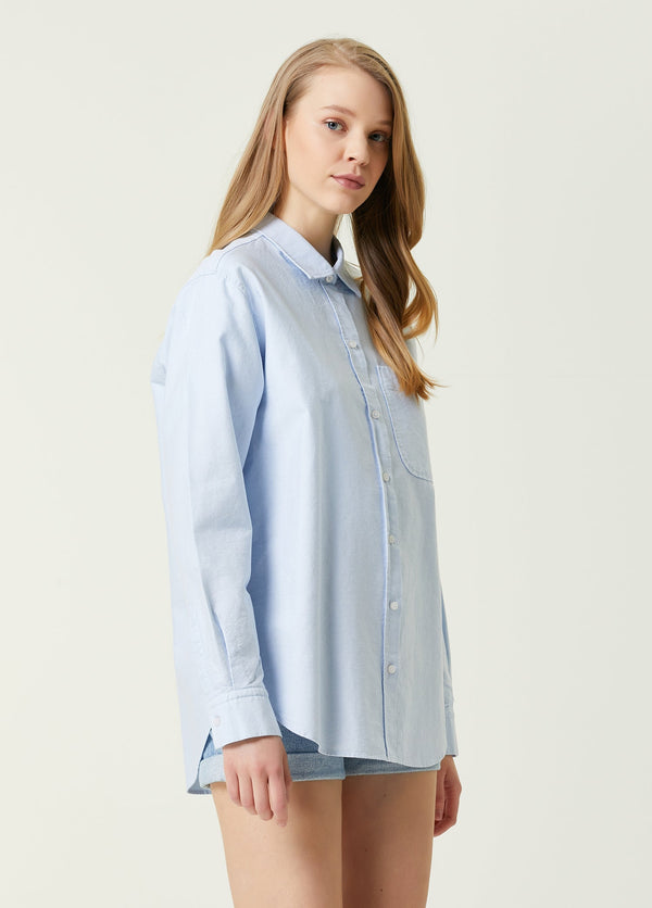 Beymen Club Boyfriend Oxford Shirt Blue