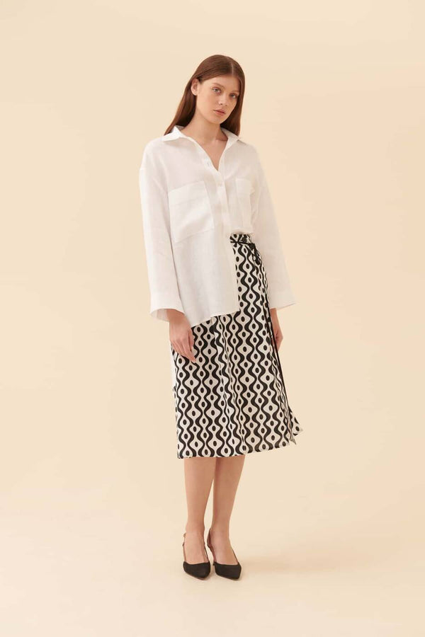 Roman Solid High Low Shirt White